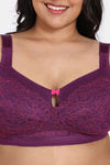 Zivame True Curv Primrose Double Layered Non Wired 3/4Th Coverage Super Support Bra - Dark Purple — thumbnail 4